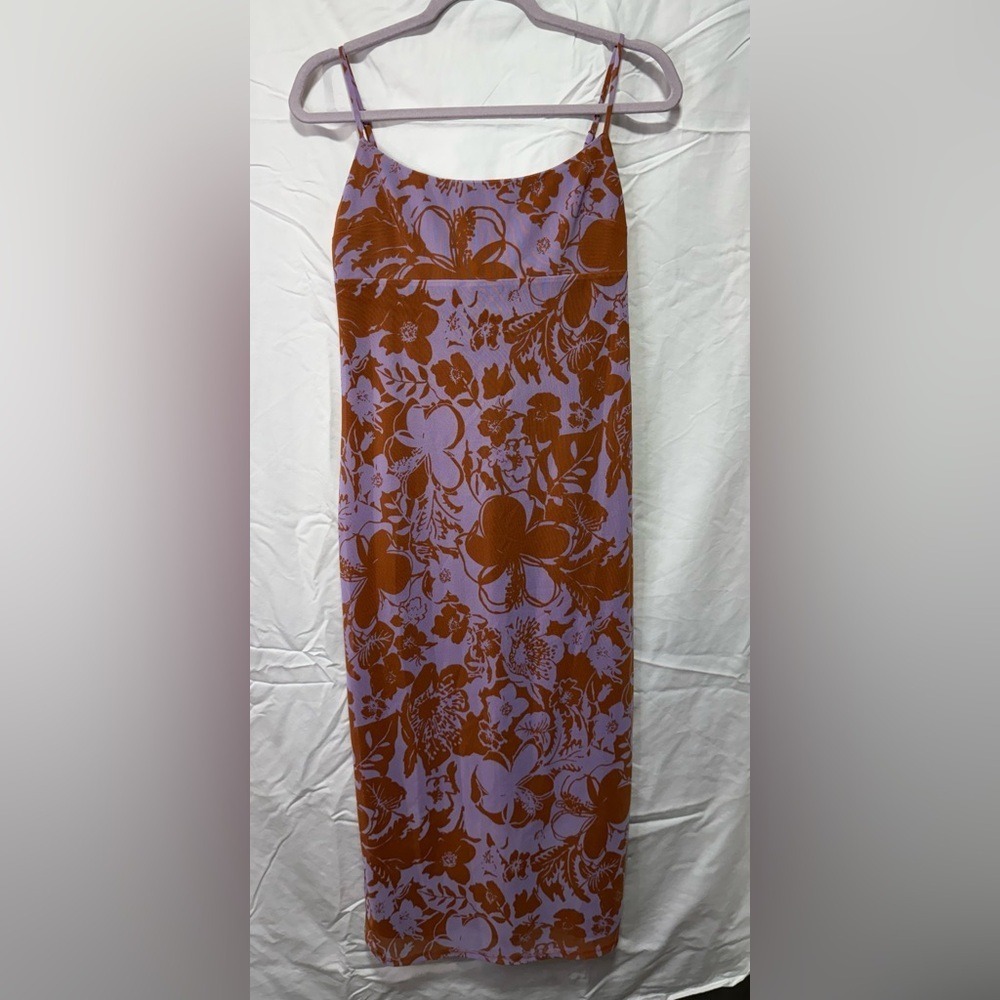 Wayf Purple and‎ Brown Floral Maxi Dress
